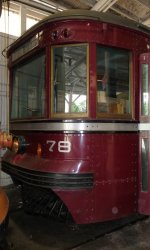 Front des Philadelphia & West Chester Traction #78, Baujahr 1932, im Pennsylvania Trolley Museum (Washington, PA, 8.6.09)