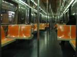 Ein U-Bahnwagen der New Yorker Subway. Diese Zge fahren zum Beispiel auf der Linie Q von Midtown Manhattan 57 Street/ 7 Avenue nach Coney Island Stillwell Avenue (Brooklyn). Aufgenommen am 08.04.08