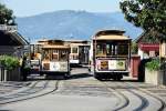 20.02.2015 - San Francisco Cable Car 4, 6 und 14 der Linie  Hyde and Powell  an der Endstation in der Hyde Street 