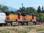 Zwei Loks der BNSF am 09.09.2013 in Livinston, Montana.