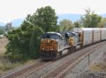 9-10-15 Stony Point, NY. CSX 5368 & 33 mit gemischten Güterzug nordwärts