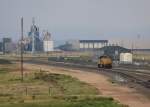 4.7.2012 Laramie, WY. Union Pacific 3205 kommt zurck von einer berfhrungsfahrt zur Zementfabrik.