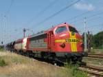 Strabag Nr.1125 und Nr.1148 fahren am 02.07. 10 mit einem railpro ...