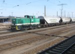 V 60 BR 106 002 der ITL mit Getreideganzzug auf ...