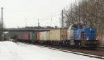 Verkehrsbetriebe Peine-Salzgitter GmbH Dieser unbekante VPS-Diesel brummte am 20.02.10 mit einem langen Containerzug aus dem Hamburger Hafen durch Radbruch Richtung Hannover.