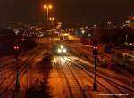 Der erste Dezember-Schnee liegt auf den Gleisen in der Einfahrt ... Der erste Dezember-Schnee liegt auf den Gleisen in der Einfahrt ...