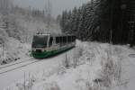 Hier hat der Winter auch Einzug gehalten.VT 46 beim Verlassen ...