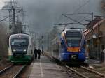 Der VT 10 der Vogtlandbahn und der 427 007 von ... Der VT 10 der Vogtlandbahn und der 427 007 von ...