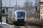 Vogtlandbahn VT 21 am 23.01.10 bei der Einfahrt in Freilassing