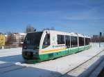 17.02.2010 12:41 VT 47 der Vogtlandbahn bei der Einfahrt in ...