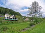 Vogtlandbahn 654 036 (VT36) als VBG83120 in Zwota, 13.6.010. Nat�rlich war auch hier - nach intensiver 'Probierphase' - die Fotowolke - wenn auch nur teilweise, aber dennoch - zu Gast...
