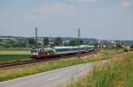 183 001 mit ALX nach M�nchen am 03.07.2010 bei Neufahrn ...