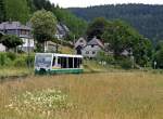 Vogtlandbahn 654 036 (VT36) als VBG83115 in Zwota-Zechenbach, 13.7.010.