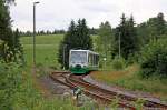 Vogtlandbahn 654 034 (VT34 'Stadt Auerbach im Vogtland') als VBG83218 in Zwotental, 13.7.010.