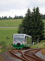 Vogtlandbahn 654 036 (VT36) als VBG83144 in Zwotental, 13.7.010.