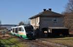 VT08 der Vogtlandbahn am ...  Tobias Schuminetz, Hirschau 24.01.2012