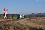 VT08 der Vogtlandbahn am ...  Tobias Schuminetz, Hirschau 24.01.2012