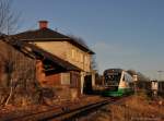 VT08 der Vogtlandbahn am ...  Tobias Schuminetz, Hirschau 25.01.2012
