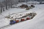 Die He 2/2 31 verl�sst den Chertunnel bei Wengwald am ...