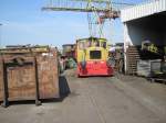 Die O&K Werklokomotive von Jade-Stahl in Wilhelmshaven. Da die Lok ...