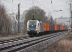 Am frostigen Morgen des 17.01.2012 fuhr 182 519 (ES 64 ...