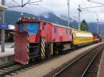 winterdienst Schneer�umer 9760 007-1 w�hrend 150 Jahre Eisenbahnen in Tirol/W�rgl auf W�rgl Hbf am 23-8-2008.