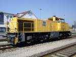 Mak G 1206 der X.R.Gleislogistik GmbH am 15.4.2009 im Bf.Illertissen ...