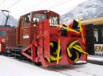 zb-zentralbahn-brunig Scheeschleuder Xrot m 51, Bf. Meiringen - 02-02-2010