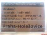 Zuglaufschild Vom EC 379 Calr-Maria von Weber
Kurswagen Stralsund-Praha-Holesovice  ...