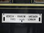 Venice Simplon Orient Express in Dresden (Bild 2) -Zuglaufschild-  ...