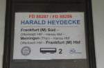 Zuglaufschild des FD 88287 ...  Frank Thomas 20.11.2010