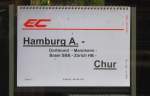 Zuglaufschild des EC 7 ...  Frank Thomas 14.08.2011