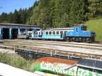 Zugspitzbahn Im BW Grainau stehen verschiedene Z�ge bereit 27.Sep.2009