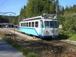 Zugspitzbahn TW 6 kommt von einer Bergfahrt zur�ck in BW, 27.Sep.2009