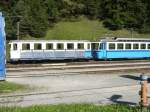 Zugspitzbahn Seltenes Foto TW 6 mit Personwagen 11, Steuerwagen 22 wird gerade repariert, 27.Sep.2009