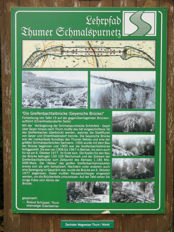 Es gibt einen sehr interessanten Lehrpfad Thumer Schmalspurnetz den es