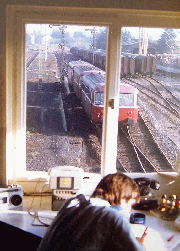 View from the signal box - rail bus crossing Usingen