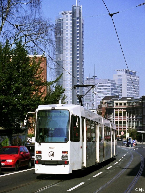 Tw 1407 auf der Gutenbergstrae (28. Mrz 2007)