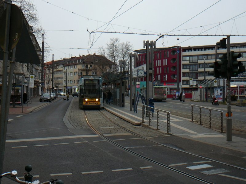 TW9470 am 15.02.2009 an der Haltestelle Konrad-Adenauer-Platz (B Straenbahn) aufgenommen. Die Bahn fuhr als Linie 62 nach Oberkassel.