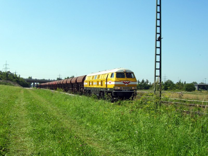 320 001 am 6.8.2009 bei Buchloe 
