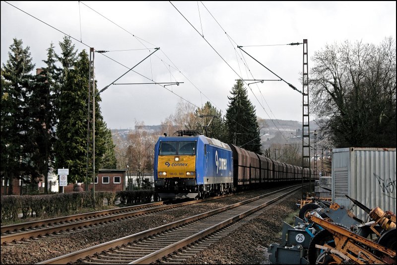 185-CL 003 bringt einen leeren Kohlezug zur�ck ins Ruhrgebiet. Aufgenommen