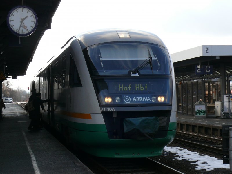 VT 10A "Hof" of Vogtlandbahn of Regensburg Hbf Hbf to