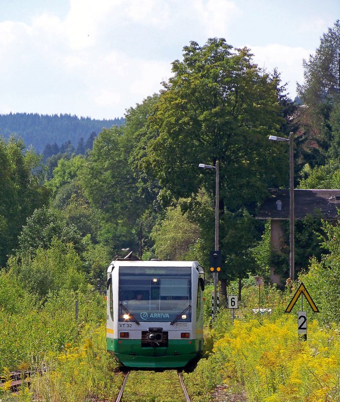 VT32 als VBG83119 in Klingenthal (Bhf.), 7.8.09. 