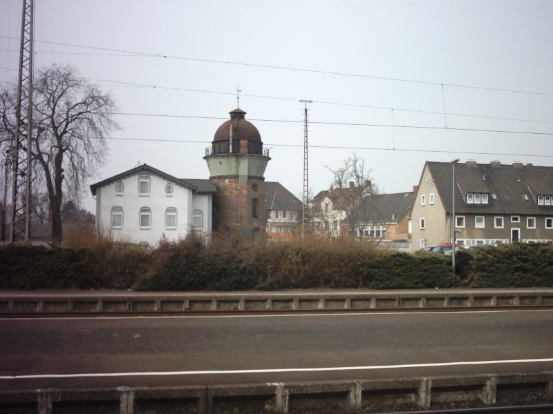 The water tower in the letter Elze, taken in March