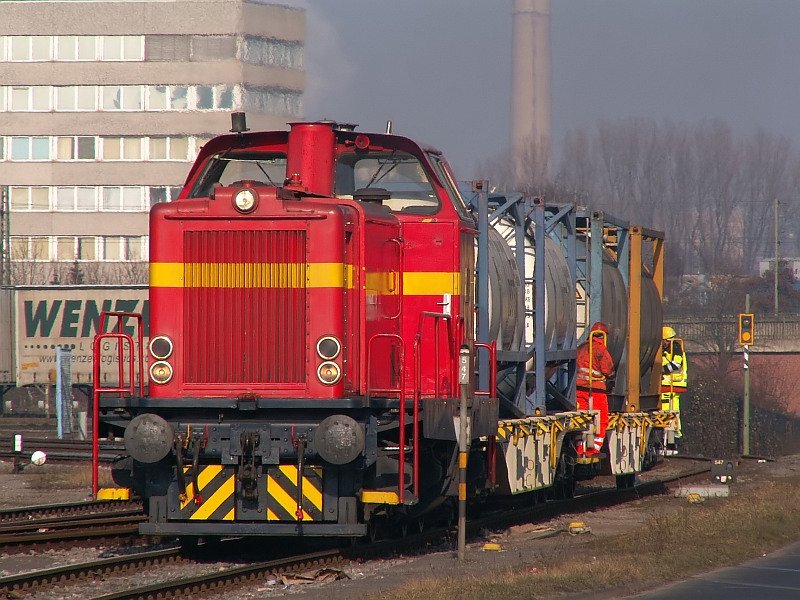 Neuss in Neuss port operate the locomotives of the railroad.