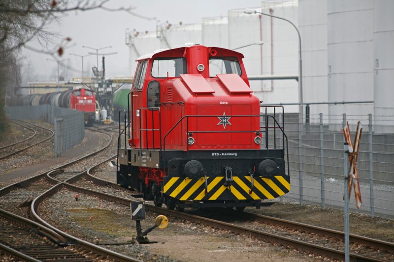 Henschel locomotive in Hamburg, Hohe Schaar, tank farms Oiltanking. Thyssen