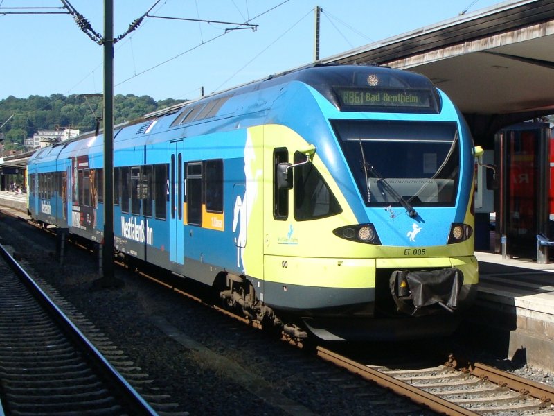 WFB ET 005 am 24.6.2009 in Bielefeld Hbf 