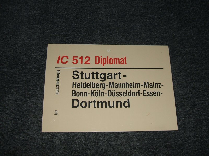 IC 512 Diplomat Stuttgart - Dortmund(16.10.2007) 