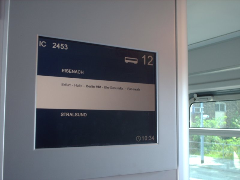 Indoor display of a 1st class Intercity car. (automatically translated,