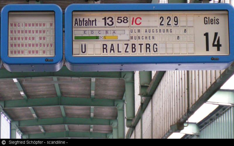 Zugzielanzeige Stuttgart HBF 23.02.2005: Wo bitte liegt Ralzbtrg 